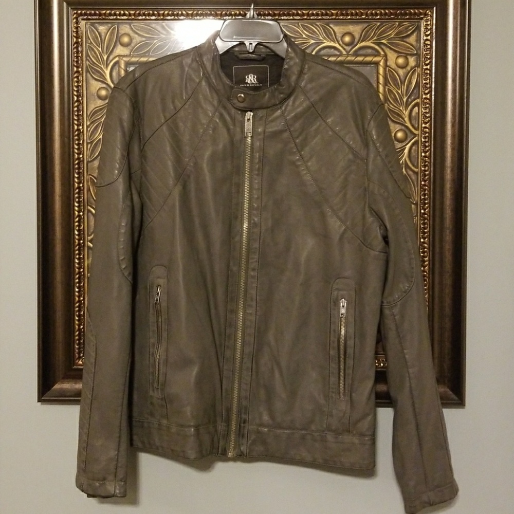 Rock & Republic faux leather biker jacket NWOT AM